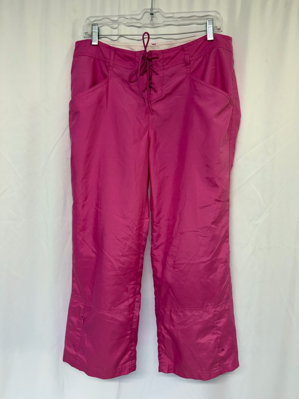 Athleta Size 12 Bright Pink Lightweight Drawstring Travel Pants - Picture 4 of 7
